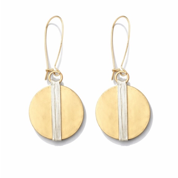 Free People Jewelry - New! Gold Two Tone Wire Drop Earrings (1060) NWOT